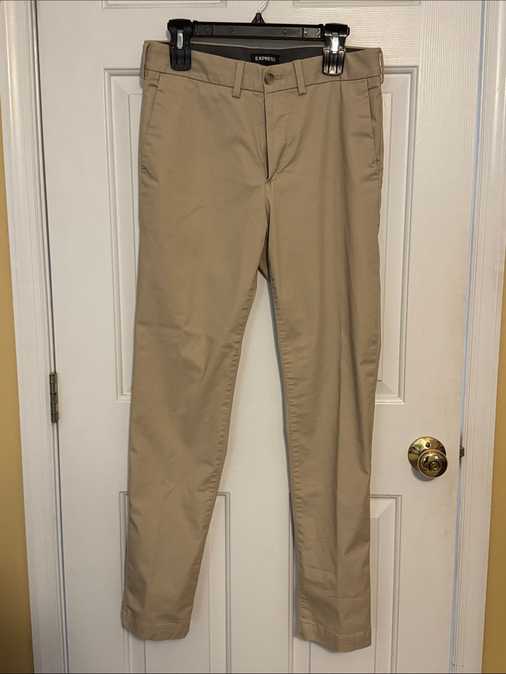 Express Slim Fit Khaki Chinos - Light Tan 30 x 32